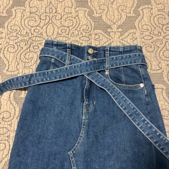 VERONICA BEARD Nazia Belted Denim Midi Pencil Skirt - Picture 7 of 11